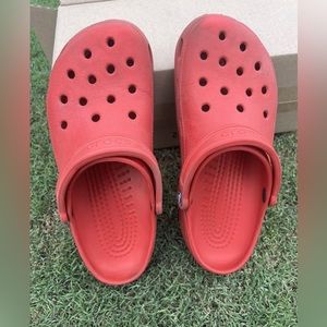 Crocs Original Classic Clogs  Slingback Men's 8 Women's 10 Red Good Tread Used